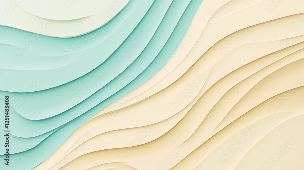 Obraz premium Abstract Pastel Wave Pattern Design