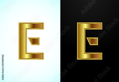 English capital letter G in gold color. Graphic alphabet symbol for corporate business identity