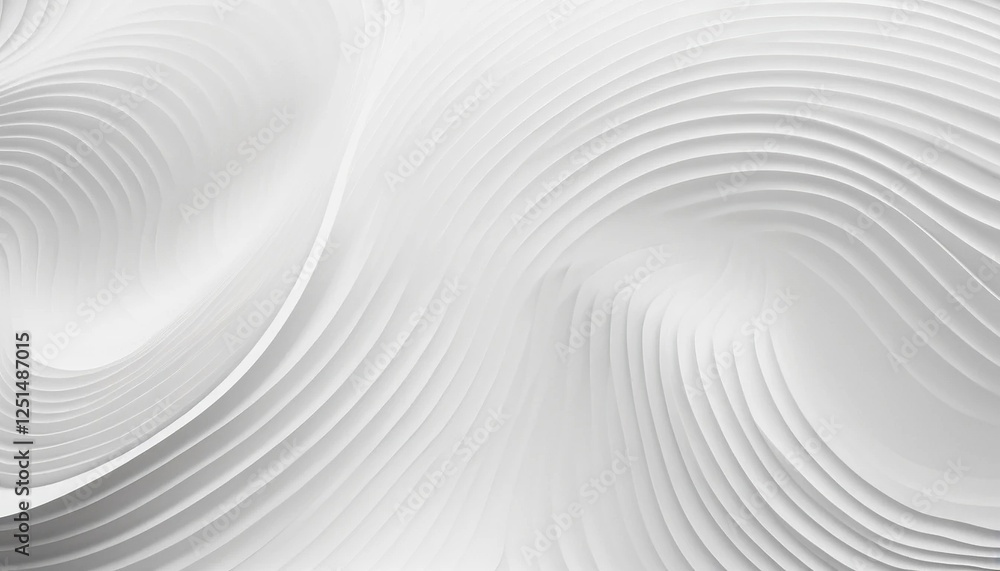 Layered white waves creating an abstract, smooth texture, ideal for modern designs, minimalism, and art projects. The dynamic flow and simplicity enhance the aesthetic and versatility. Layered white waves creating an abstract, smooth texture, ideal for modern designs, minimalism, and art projects. The dynamic flow and simplicity enhance the aesthetic and versatility.