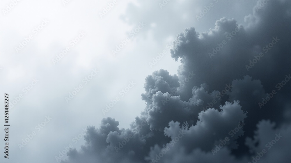Fototapeta premium Amidst the misty clouds, the world fades into an ethereal gray.