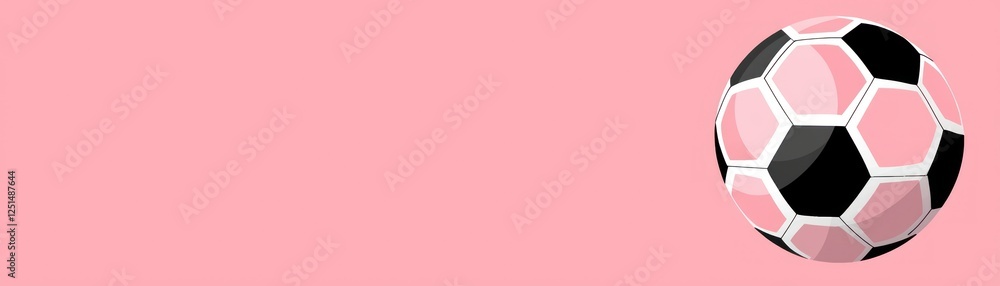 Pink soccer ball on pink background Pink soccer ball on pink background