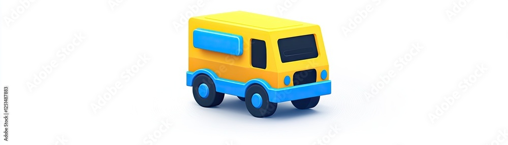 Yellow Van on White Background Yellow Van on White Background