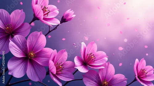 Bloomed magnolias against a soothing purple background.