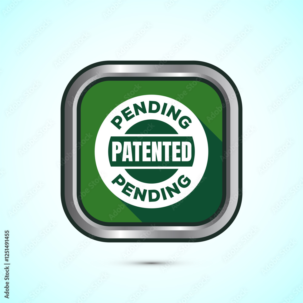 Obraz premium Patent pending icon design illustration, patent pending logo, badge, seal emblem, Green shadow button design