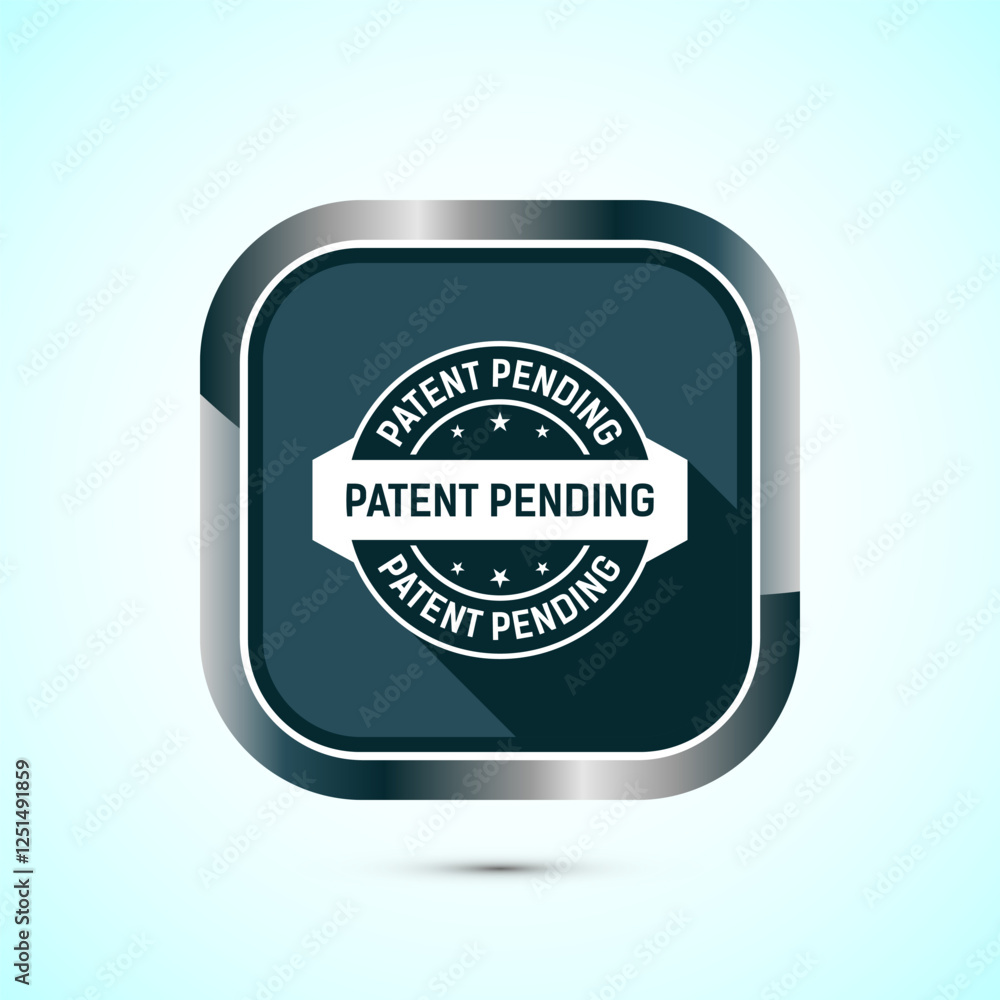 Fototapeta premium Patent pending icon design illustration, patent pending logo, badge, seal emblem, Gray shadow button design