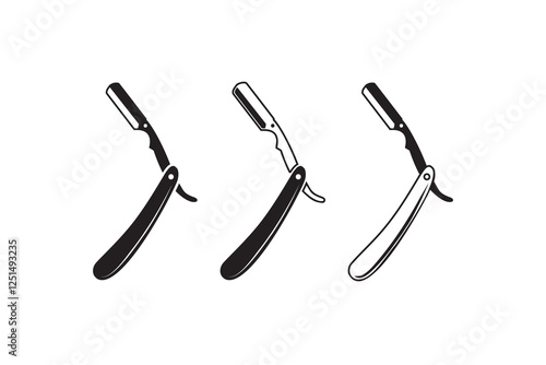 Simple barber razor blade icon vector illustration.