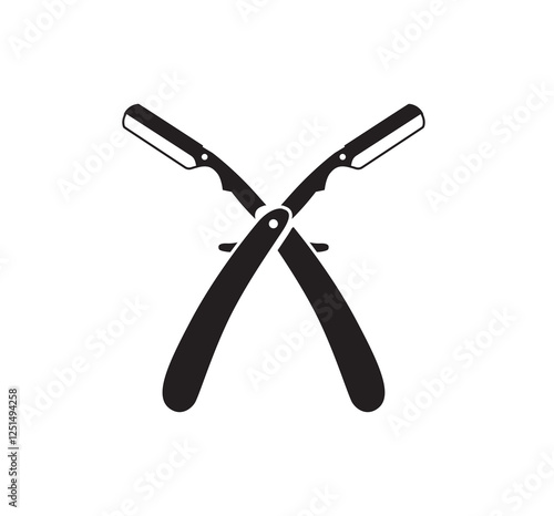 Simple barber razor blade icon vector illustration.