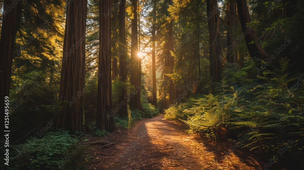 Fototapeta premium adventure trail through dense jungle