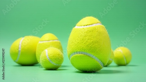 The egg shape Tennis balls.  Easter concept, copy space