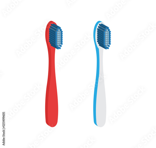 Simple toothbrush icon illustration of plastic toothbrush vector icon.