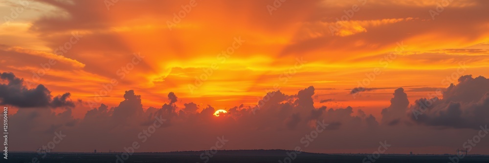 The image captures a breathtaking sunset The image captures a breathtaking sunset