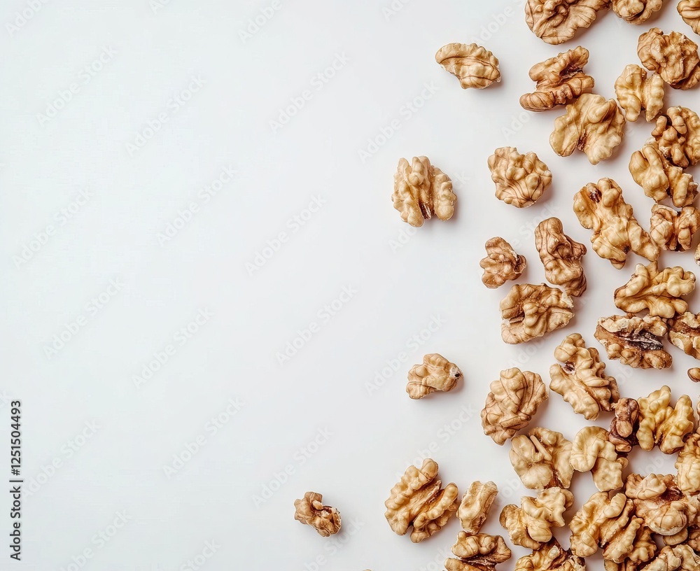 Obraz premium Walnuts and hazelnuts displayed in bowls, baskets, and decorative settings, symbolizing Nowruz. AI generated image