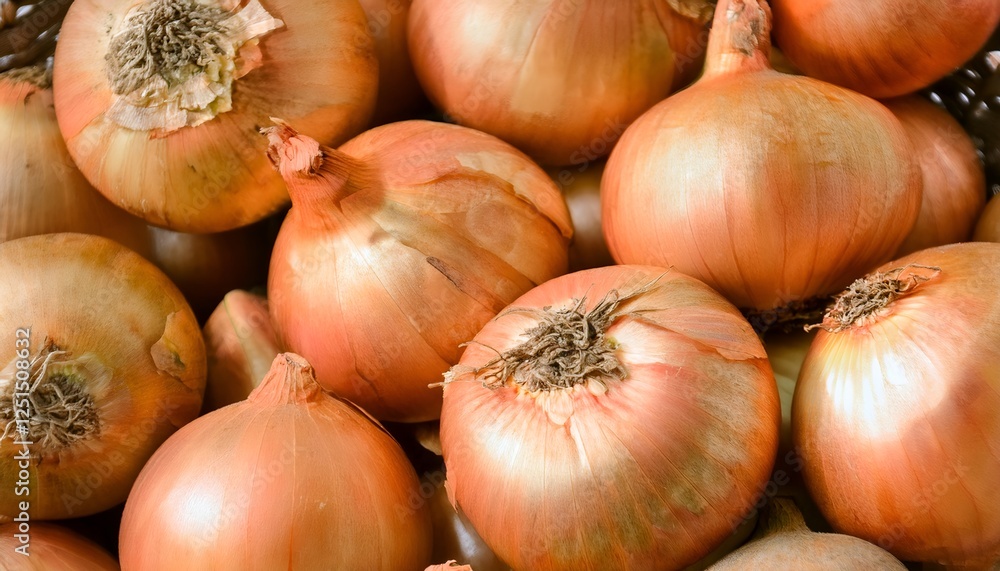 A pile of fresh onions, perfect for cooking or food-related content. Their rich flavor and aroma make them a staple in many cuisines. Texture, food background. A pile of fresh onions, perfect for cooking or food-related content. Their rich flavor and aroma make them a staple in many cuisines. Texture, food background.