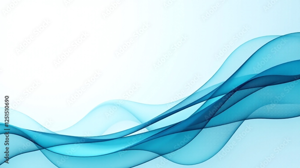 Fototapeta premium Abstract wave pattern in gradient hues of blue.
