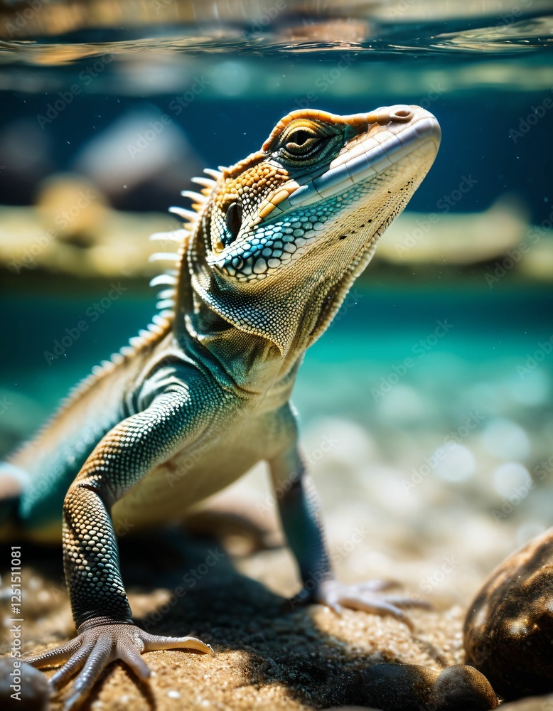 Fototapeta premium a kind of lizard in the water