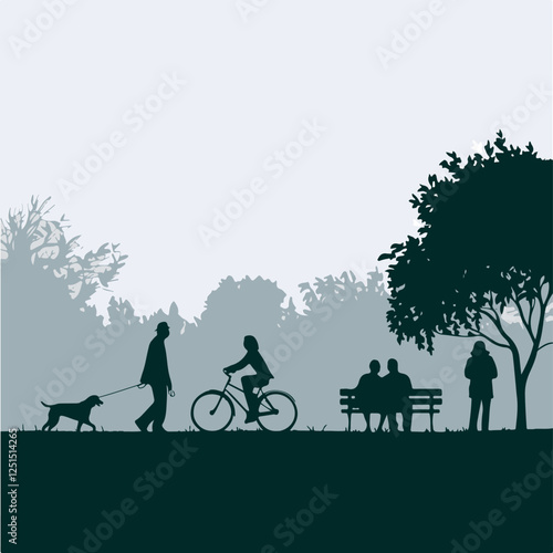 people in the park, vector illustration
