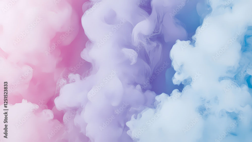Fototapeta premium Colorful pastel-toned watercolor background texture with smoke, clouds, fog, and dust in shades of purple