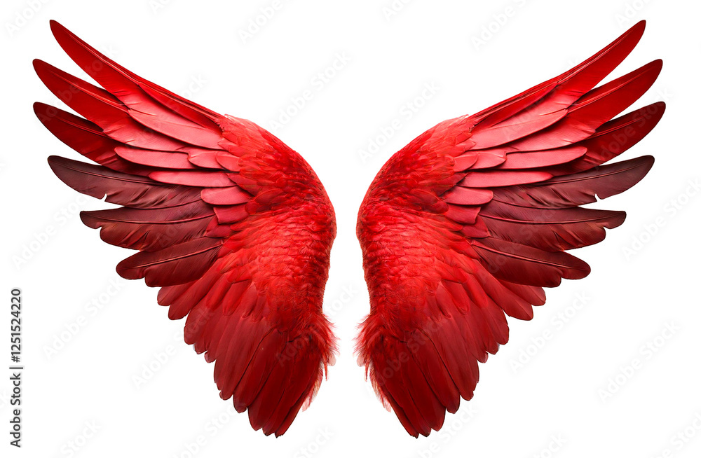 Fototapeta premium 赤い翼。白背景。（red wings on white background.） 