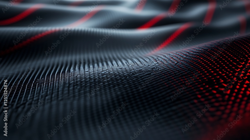 Obraz premium Glowing Red Hexagonal Digital Network