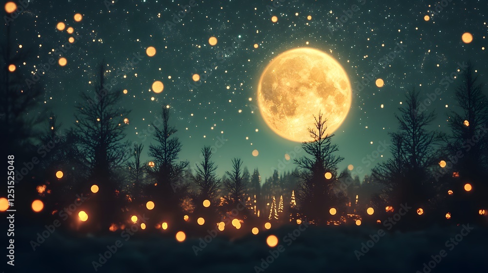 Naklejka premium Starry Night Christmas