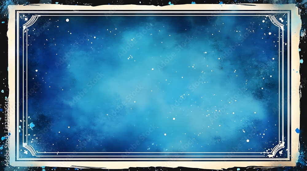 Obraz premium Cosmic nebula backdrop, vintage frame