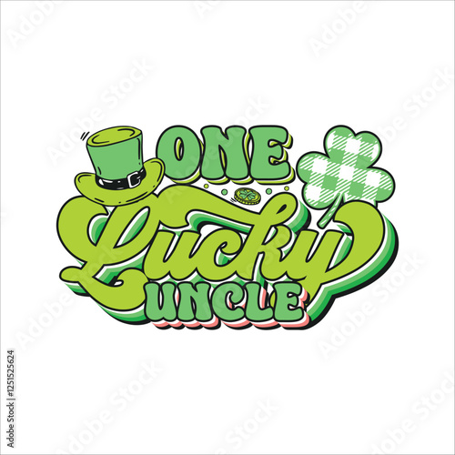 One lucky uncle St. Patrick's day design, St. Patrick's day colorful typography design