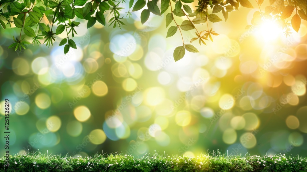 Vibrant green grass under sunshine with soft bokeh background for nature and wellness themes Vibrant green grass under sunshine with soft bokeh background for nature and wellness themes