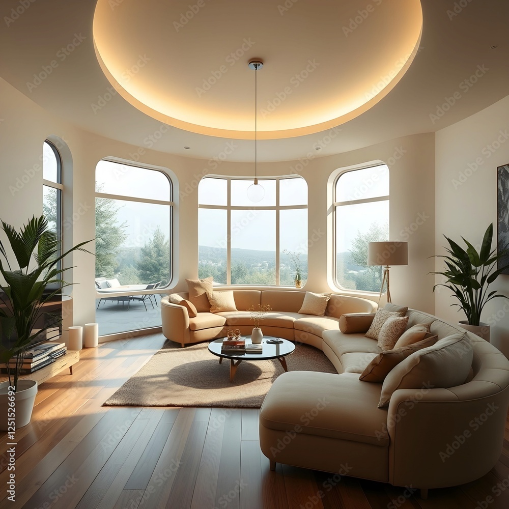 Fototapeta premium house designed with rounded lines Hyperrealism