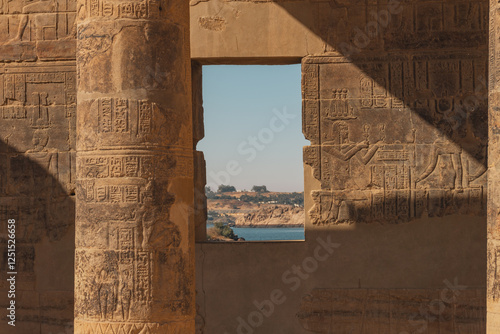 detail view of the.Temple of Philae