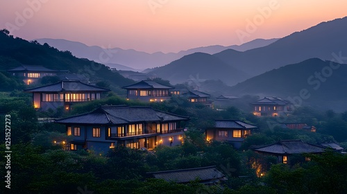 Serene Manchu Landscape at Dusk photo