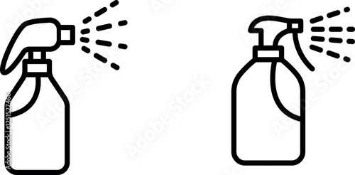 Versatile Spray Icon – Minimalist Symbol Representing Aerosol, Cleaning, and Beauty Products in a Simple Line Design
