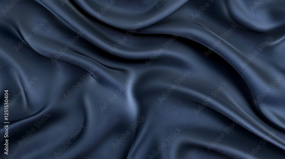 Fototapeta premium Dark Blue Silk Fabric Drape