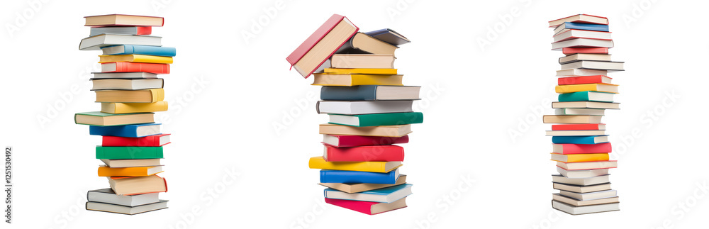 Stacks of Books on Isolated Isolated on transparent background Stacks of Books on Isolated Isolated on transparent background