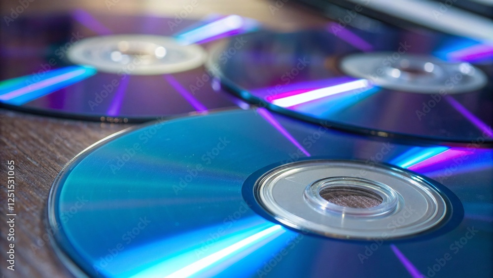 Clear Reflections with Blue and Purple CD Discs Clear Reflections with Blue and Purple CD Discs