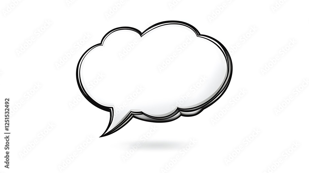 Sleek 3D Render of a Speech Bubble on White Background AI Generated Sleek 3D Render of a Speech Bubble on White Background AI Generated