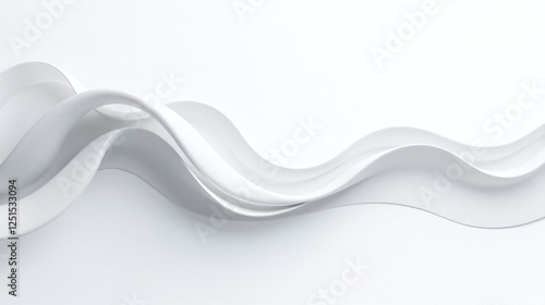Elegant white ribbon gracefully curved, set against a pristine background.