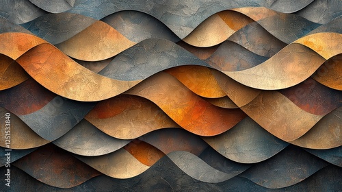 Sophisticated Intricate Geometric Pattern in Muted Earthy Tones with Subtle Texture and Depth