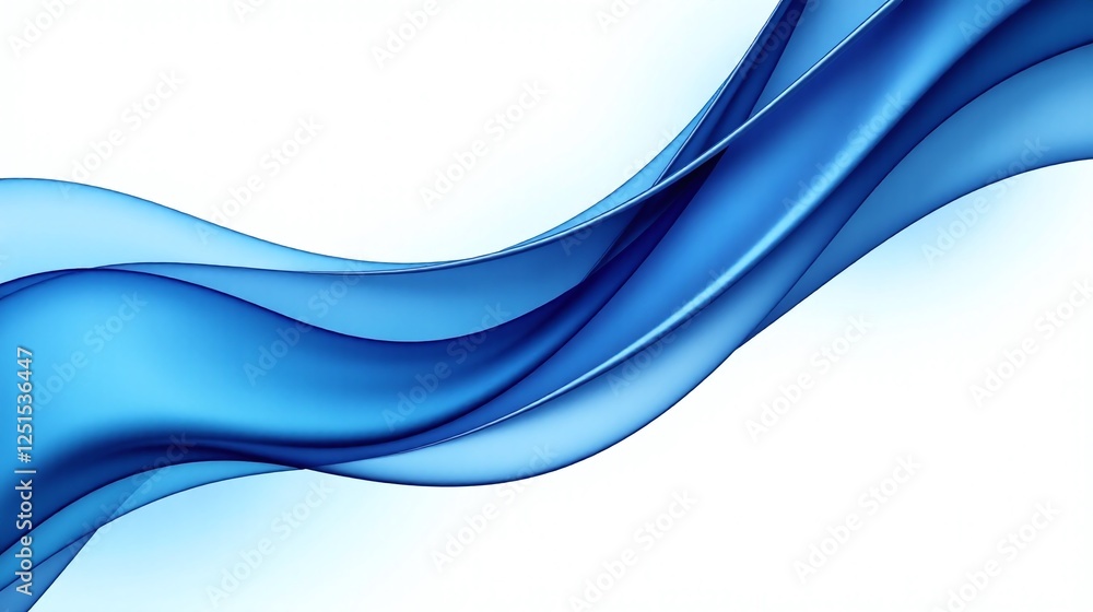 Fototapeta premium Abstract blue waves against a white background.