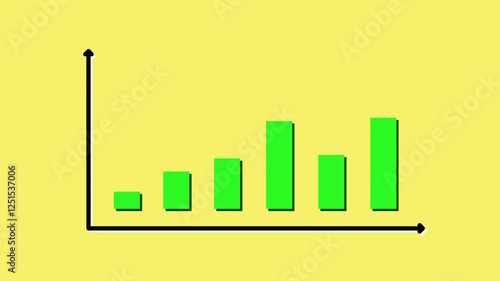 Wallpaper Mural Animation of business graph with green graph Torontodigital.ca