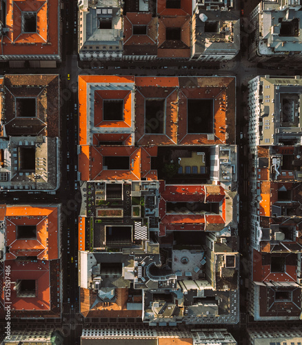 Establishing Aerial view of Budapest Cityscape - Hungary Capital Skyline at daytime