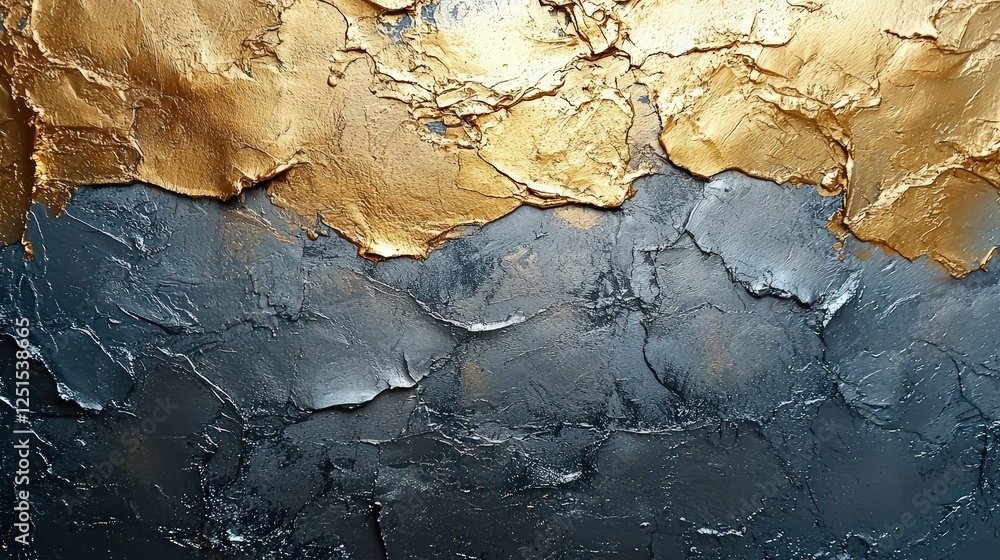 Fototapeta premium Vibrant Metallic Brushstrokes in Shimmering Shades of Silver and Gold for Luxurious Expression