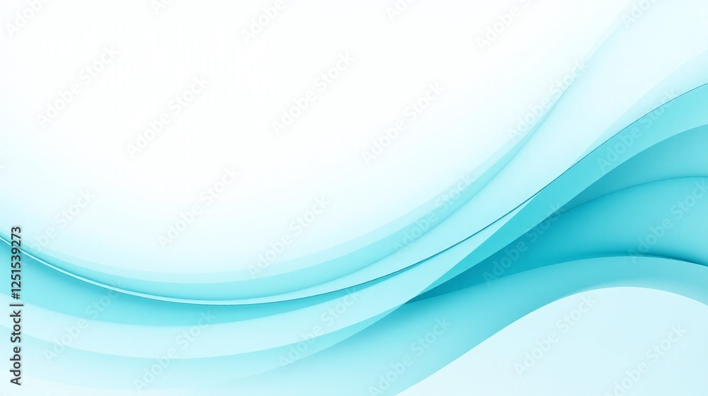 Abstract, serpentine light blue waves on a white background. Abstract, serpentine light blue waves on a white background.