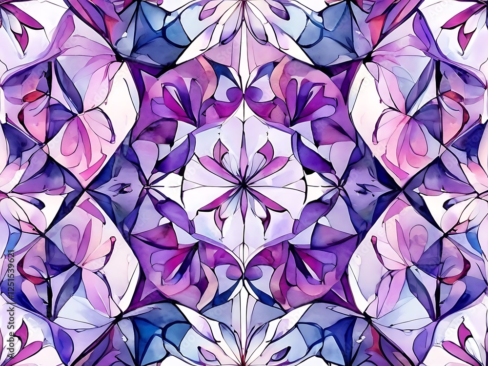 Naklejka premium Abstract Floral Pattern in Purple Hues
