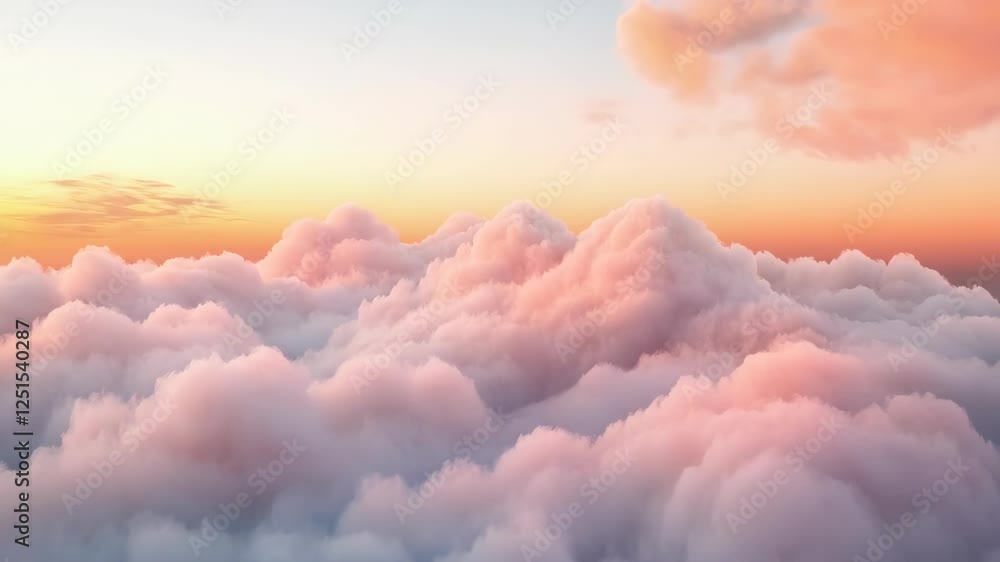 Dreamy sunset clouds in the sky with soft pastel colors and fluffy ...