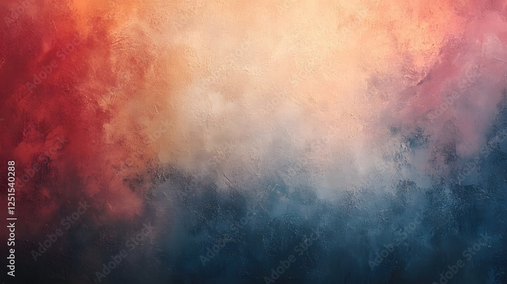 Fototapeta premium Abstract Texture with Warm Red and Peach Tones Blending into Cool Blue for a Modern Backdrop