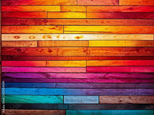 Multicolored Wooden Plank Wall