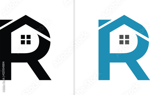 letter r home logo, letter r home icon, letter r, vector file