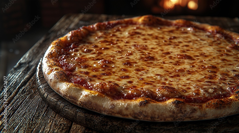 Freshly Baked Pizza on Wooden Table with Dark Background Freshly Baked Pizza on Wooden Table with Dark Background
