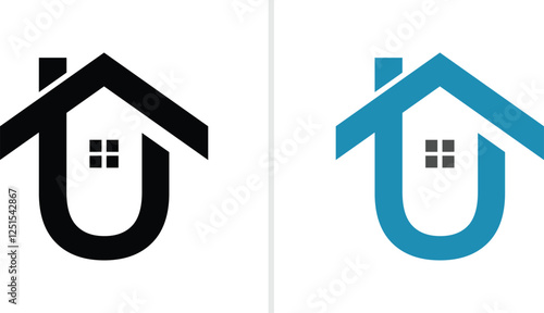 letter u home logo, letter u home icon, letter u, vector file