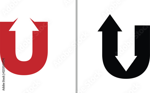 letter u arrow logo, letter u arrow icon,  letter u recycle, vector file